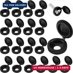 Hotop 100 Pieces Hinged Screw Cover Caps Plastic Shutter Fold Screw Snap Covers