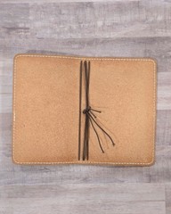 Foxy Fix Leather Notebook Cover, Off White Snowflake, 4.5″x7.25″, Quad Elastics