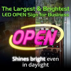 Led Open Sign for Business – Stand Out with 64 Super-Bright Color Combos to Matc