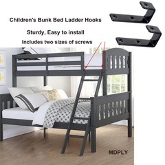 MDPLY 2 Pack Bunk Bed Ladder Hook, Inside 1″ Kids 2 Pack, Black
