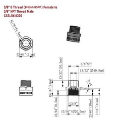 G Thread (Metric BSPP) Female to NPT Male Adapter – Lead Free (3/8″ x 3/8″)