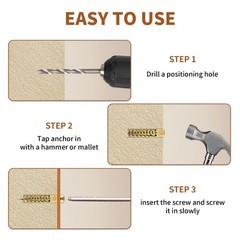 65 Packs Heavy Duty Hollow Wall Anchors with Screws, Loose Hinge and Stripped…