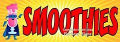 New Listing Smoothies DECAL Food Truck Concession Vinyl Sticker Superhero Menu