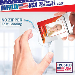 Mifflin-Usa Plastic Vertical Card Holder (3X4 Inch, Clear, Bulk 100 Pack) Quick