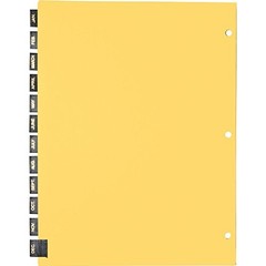 Monthly Black Leather Tab Index Dividers