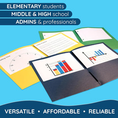 Blue Summit Supplies 25 Pack Paper Two Pocket Folders Bulk, 2 Pocket Folders Bul