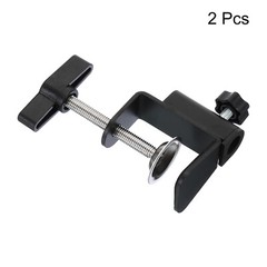 2Pcs 0.49″ Hole Dia. Universal C-Clamp Desk Clamp for Table Lamp Mic Arm Black