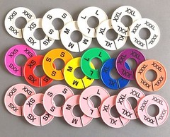 Round Clothing Rack Size Dividers Plastic Hangers Ring XXS-3XL (8 – 80 PC Sets)