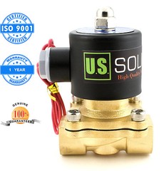 U.S. Solid 1/2” Brass Electric Solenoid Valve 12V DC Normally Closed Air Water