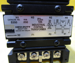 EGS Hevi-Duty E050 Class 105 Industrial control transformer