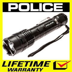 POLICE Stun Gun 1158 Max Volt Metal Self Defense Rechargeable LED Flashlight