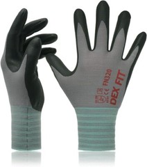 Durable & Breathable Nylon Nitrile Work Gloves FN320, Firm Grip, Medium Size