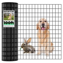 Welded Wire Fencing 36 Inch x 100 Foot, 2 Inch x 3 Inch 16GA Black Hardware C…