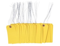 Gitway 100 Yellow Tags with Wire Size 5 Measurements 4 34 inch x 2 38 inch