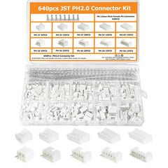 640PCS JST PH 2.0Mm Connector Kit Ph2.0Mm Adapter Cable Terminal Connectors Set