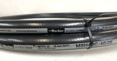 NOS 14 ft x 3/4″ Parker #487TC-12 Steel Braided Hydraulic Hose