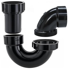 Lesso ABS Adjustable P Trap1 1/2 Inch for RV Drain Bathroom 1-1/2 Inch, Black