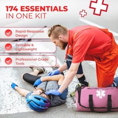 Ever Ready First Aid Fully Stocked Emt Trauma Bag First Responder Medical Kit