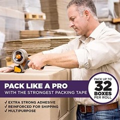 Tape King Clear Packing Tape Super Thick 3.2mil – 60 Yards Per Assorted Sizes