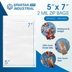 Spartan Industrial – 5” X 7” (1000 Count) 2 Mil Clear 5″ X 7″,