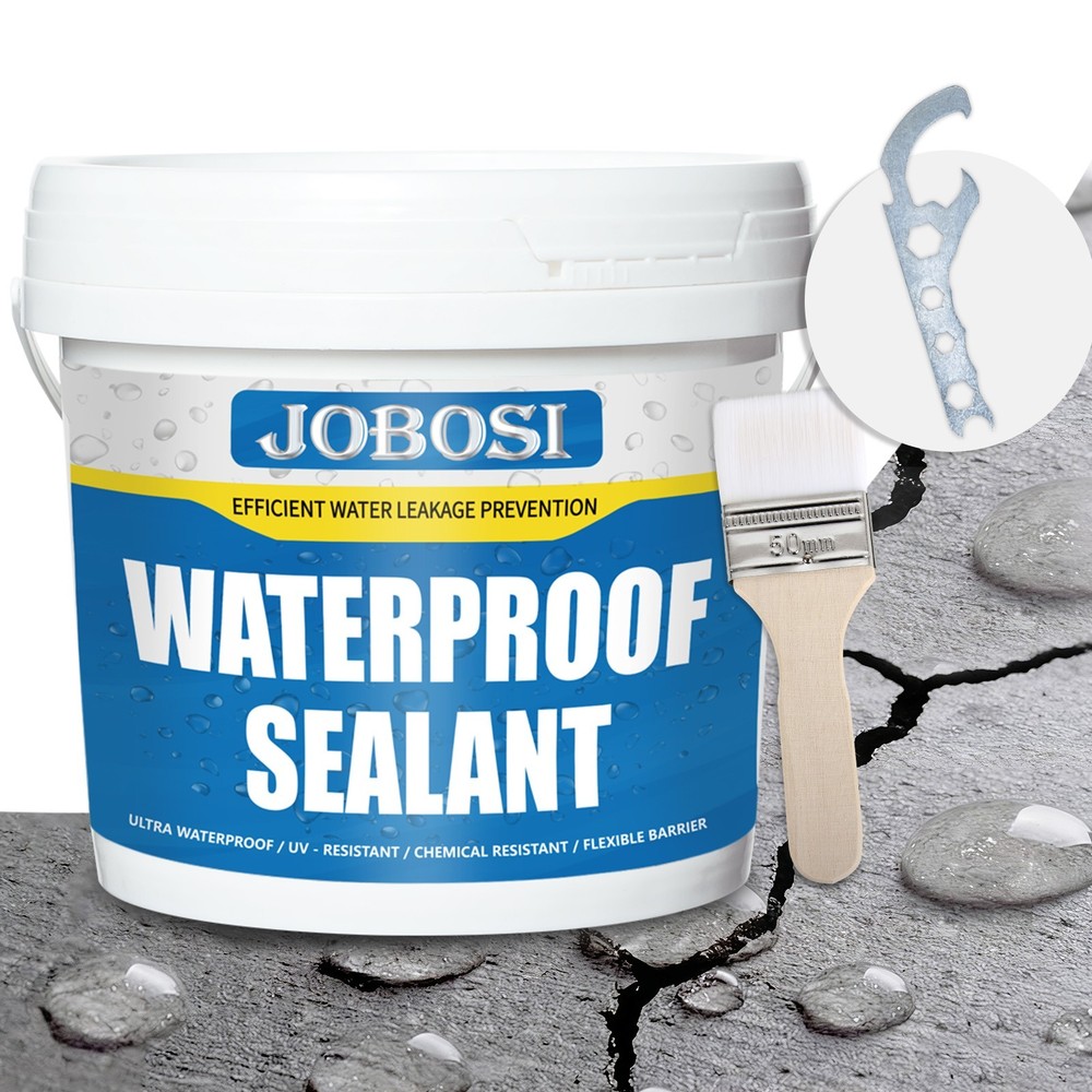 1 Gal Transparent Rubber Waterproof Sealant Terrace Roof Basement Pond Repair