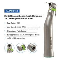 20:1 Dental LED Implant Contra Angle Handpiece for W H Surgical Motor