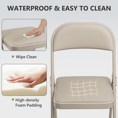 Make Changes Folding Chairs 4 Pack Pu Leather Padded Folding Chairs For Outside