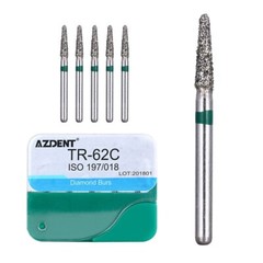 100Pcs AZDENT Dental Diamond Burs High Speed Handpiece Friction Grip 20 Types