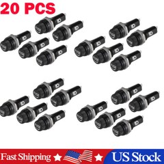 20x Glass Fuse Holder Panel Bolt-On Screw Cap BLK Auto Car/Boat 10A 250V 5x20mm