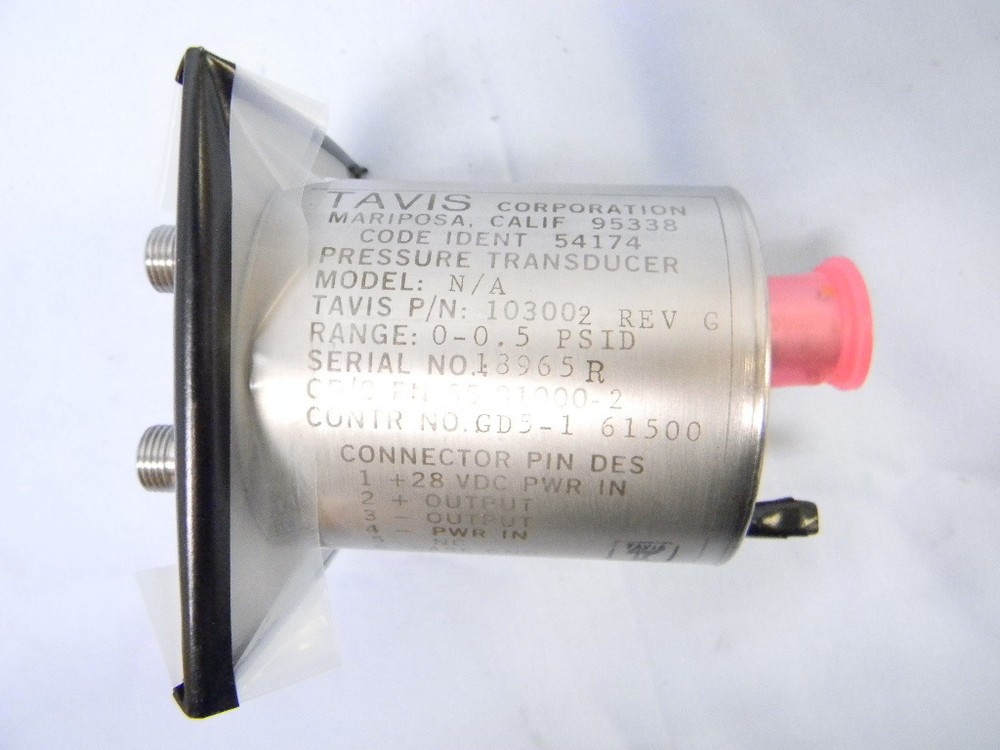 NEW Tavis 10300-2 Rev. C Pressure Transducer 0 to 0.5 PSID BCAM SEAL