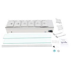 Electric Bain Marie Buffet Server 6 Pans 1200W Commercial Countertop Food Warmer