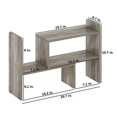 Gray 23.7 In. X 15.7 In. Wood Modern Adjustable Desk Organizer