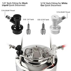 1 Pairs Corny Keg Ball Lock Quick Disconnect Set, Home Brewing Cornelius Keg