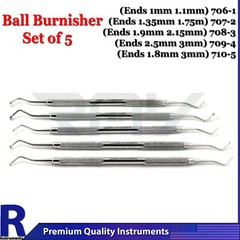 Dental Ball Burnisher Set of 5 Amalgam Ball Tip Burnishers Filling Instruments