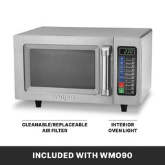 Microwave Oven 0.9 cu ft 1000W Programmable Stainless Steel Waring Commercial