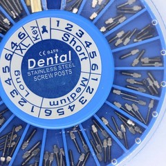 120pcs Dental Screw Post Gold/Silver Plated Titanium Kit Conical Root Canal Pins