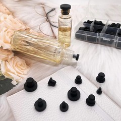 80/100 Pc Silicone Rubber Hole Plugs Set 9 Sizes T-Type Black Silicone Plugs Cap