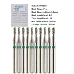 Dental Diamond Burs 330 Pear 830/010C 830/008M Medium Coarse Grit FG High Speed