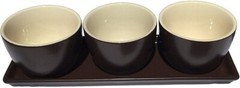 New 3-Piece Ceramic Condiment Set with Tray by Parini-Restaurant Supplies