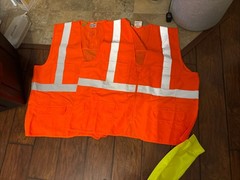 Lot Of 4 Vests: 2 Long Sleeve Neon (3XL), 2 Sleeveless Orange (X2)