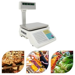 Commercial Label Printing Scale 30kg Capacity with Barcode Scanner Port