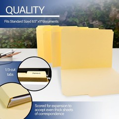 1/3 Cut Manila File Folders Letter Size Left Right 12-Count File Organizer