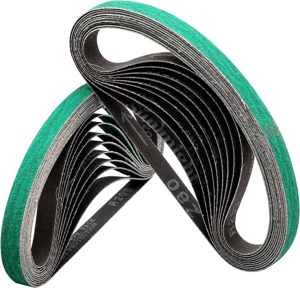 SATC 1/2 Inch x 18 Inch Zirconia Sanding Belts for File Sander, 10-Pack 80 Grit