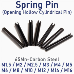 200pcs M.1.5~M16 65Mn Opening Spring Pins Carbon Steel Hollow Round Dowel Axle