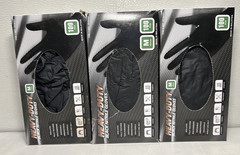 Lot of Heavy Duty Black Nitrile Exam Glove MED Textured Powder-Free Ambidextrous
