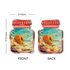 100X Vibrant Print Jar Mylar Storage Bag 3.5g Resealable Airtight Zipper Pouches