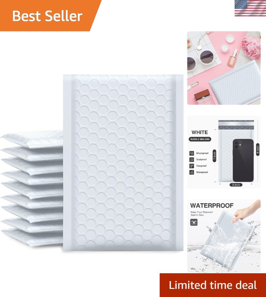 Brand New Bubble Mailers White 4×8 Inch 50 Pack