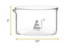 Crystallizing Dish, 300ml – Flat Base, Spout – Borosilicate Glass – Eisco Labs