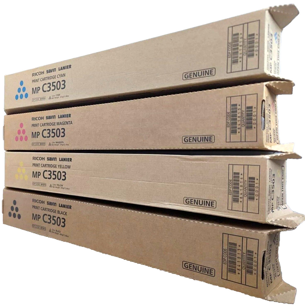 Genuine Ricoh Savin Lanier MP C3503 841813 841814 841815 841816 Print Cartridges
