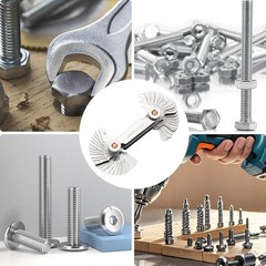 58pcs Stainless Steel Thread Pitch Gauges Metric & Imperial Screw Measuring Tool